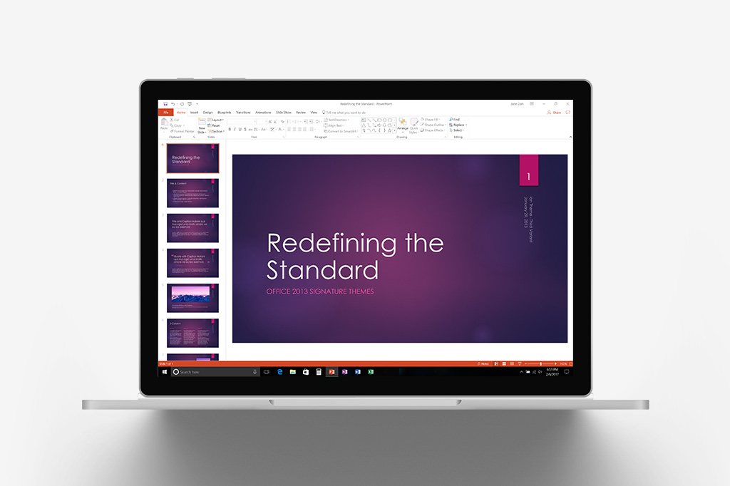 Preview of the original Ion Theme default variant in PowerPoint